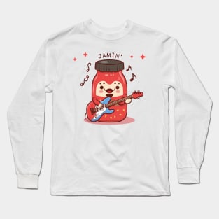 kawaii cute strawberry jammin Long Sleeve T-Shirt